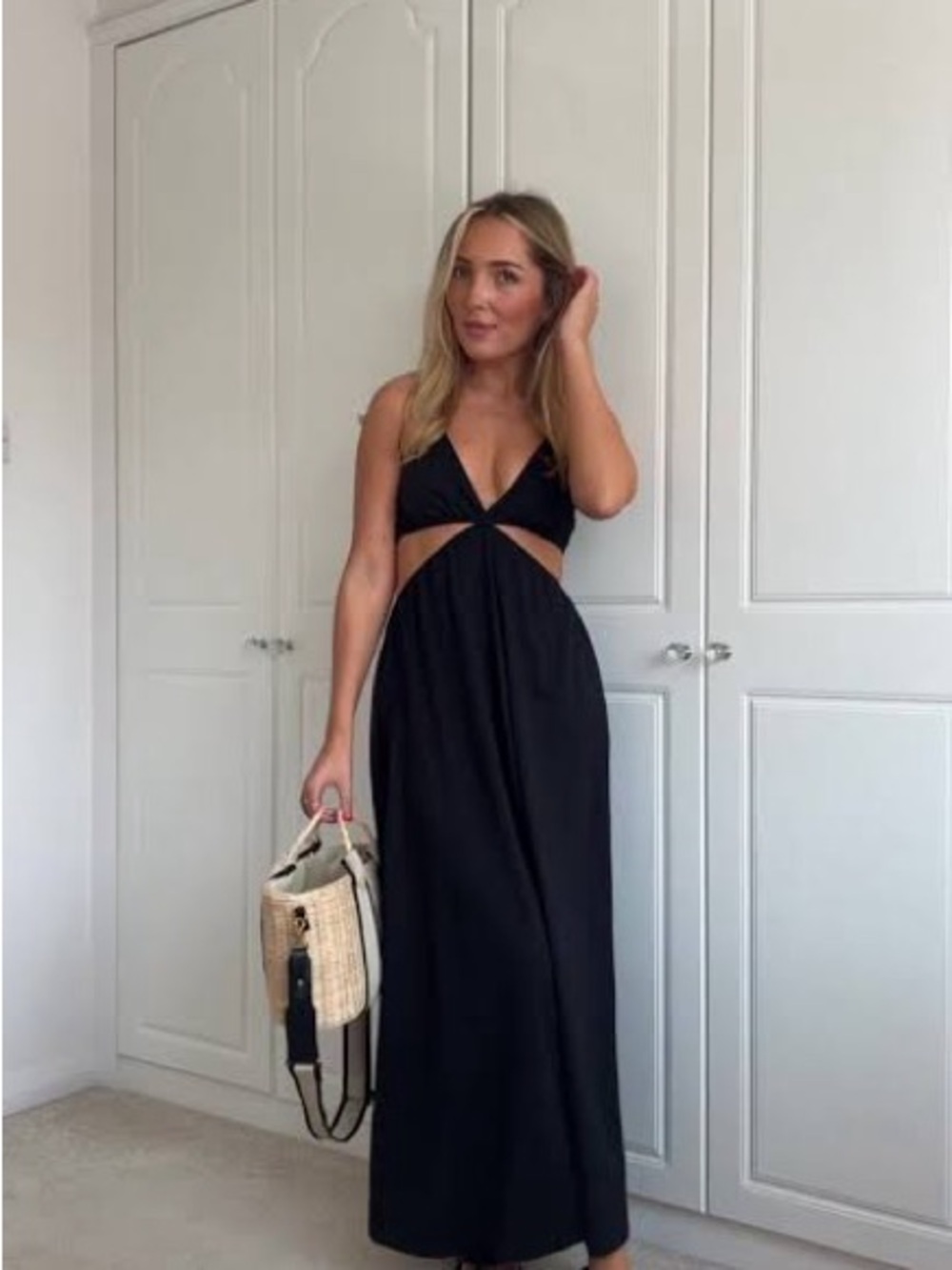 Zara Black Cutout Maxi Dress - Women